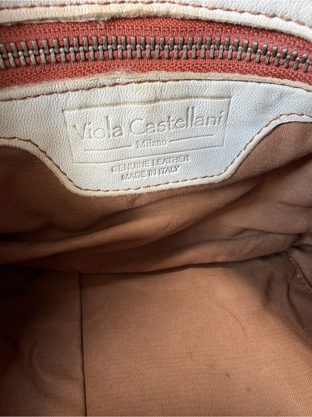 Viola Castellani Brown Leather Studded Womens Crossbody Bag - Picture 8 of 13